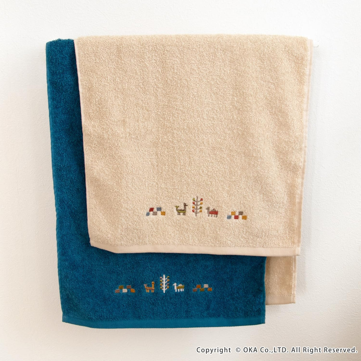 OKA Sierra Towel Soft Beige Face Towel 77cm x 34cm