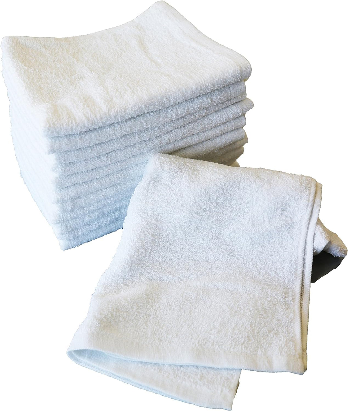 Marushin Face Towel Set 12 Pack Thick White Cotton for Kitchen Use