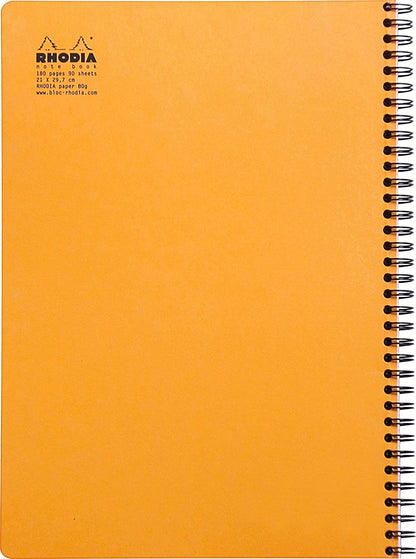 RHODIA Classic Double Ring Notebook Orange Cover A4 Size