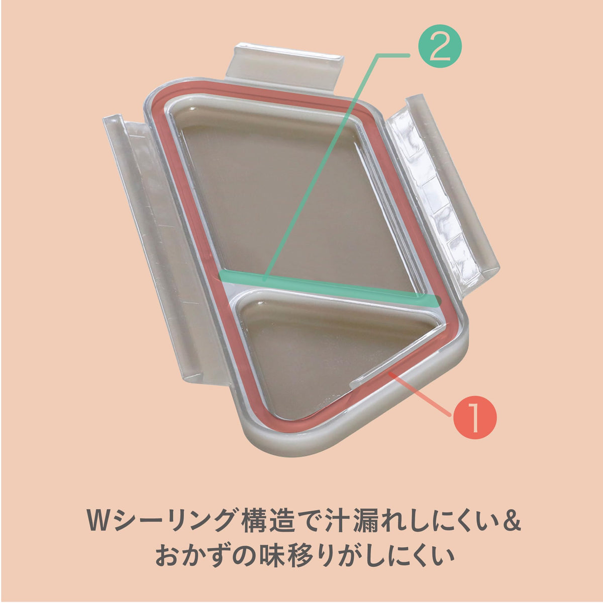 CB JAPAN Foodman Lunch Box 400ml Antibacterial Terracotta Design