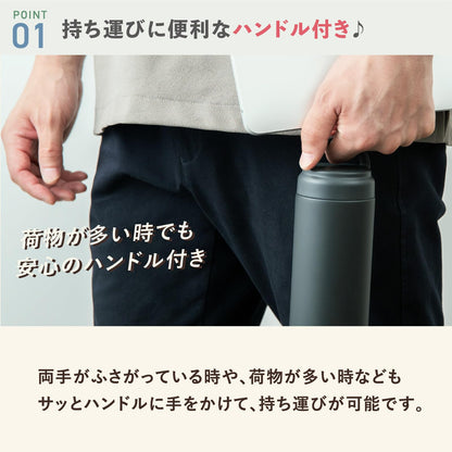 Peacock Screw Mug Bottle with Handle 480ml for Easy Carrying