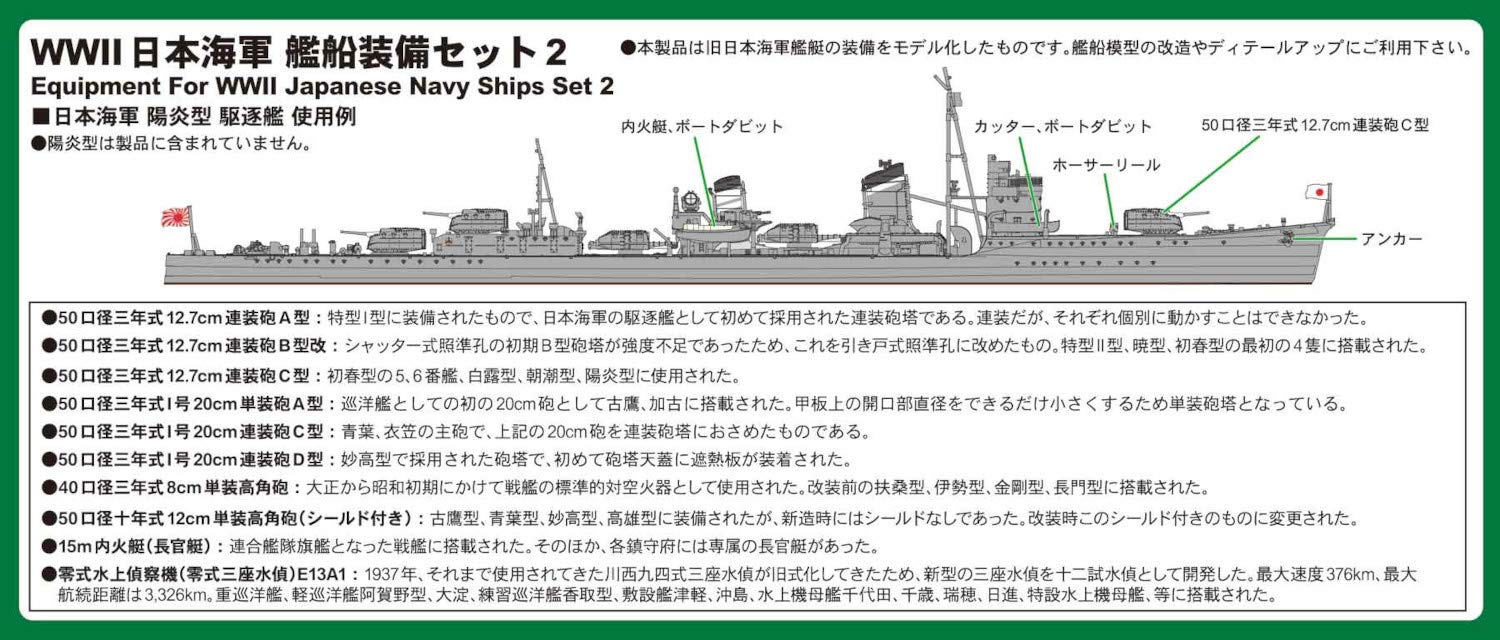 PIT-ROAD 1/700 Japanese Navy Ship Equipment Set 2 Model Parts