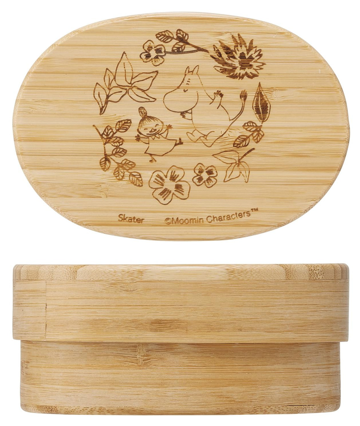 Skater Bamboo Lunch Box 400ml with Dividers and Belt