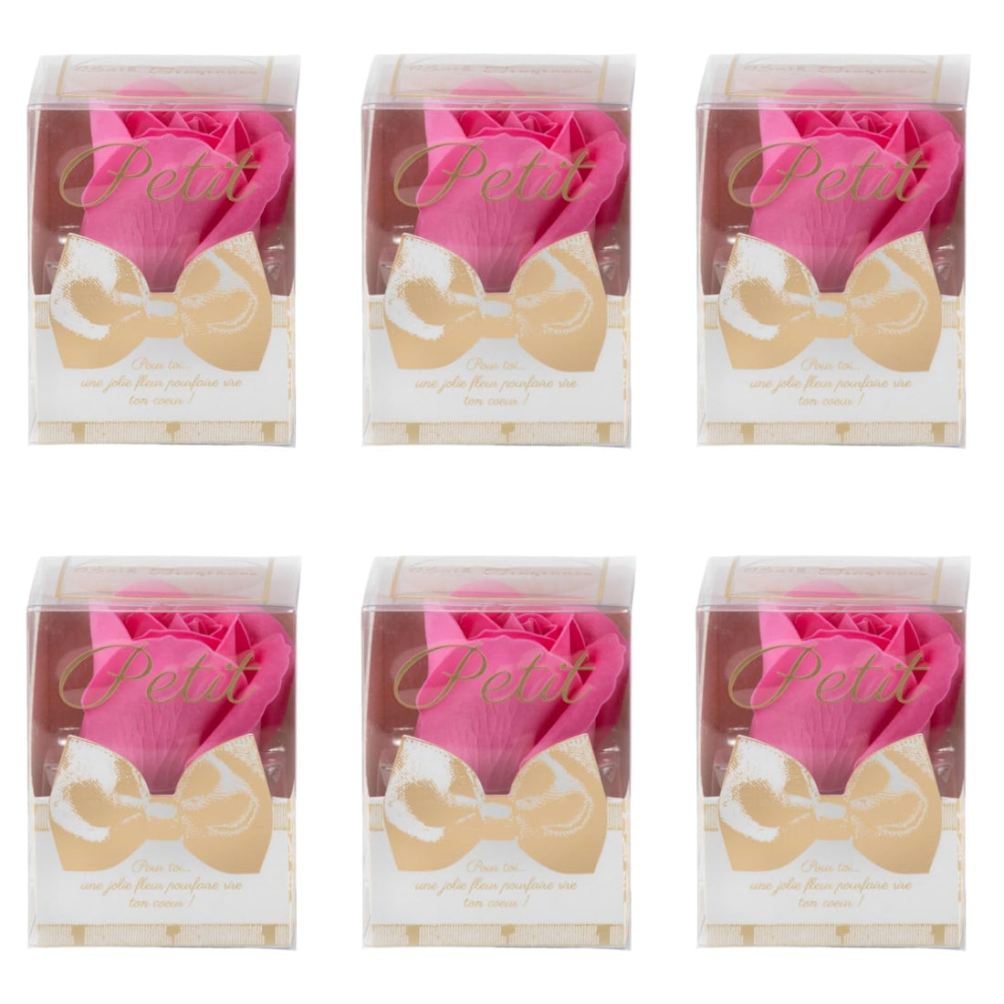Q-FLA Bath Soak Soap Flower Set 6 Pieces Pink