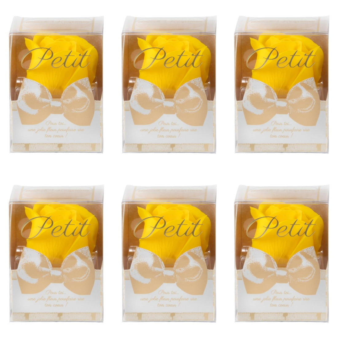 Q-FLA Bath Bomb Set with Soap Flower - 6 Pieces in Yellow