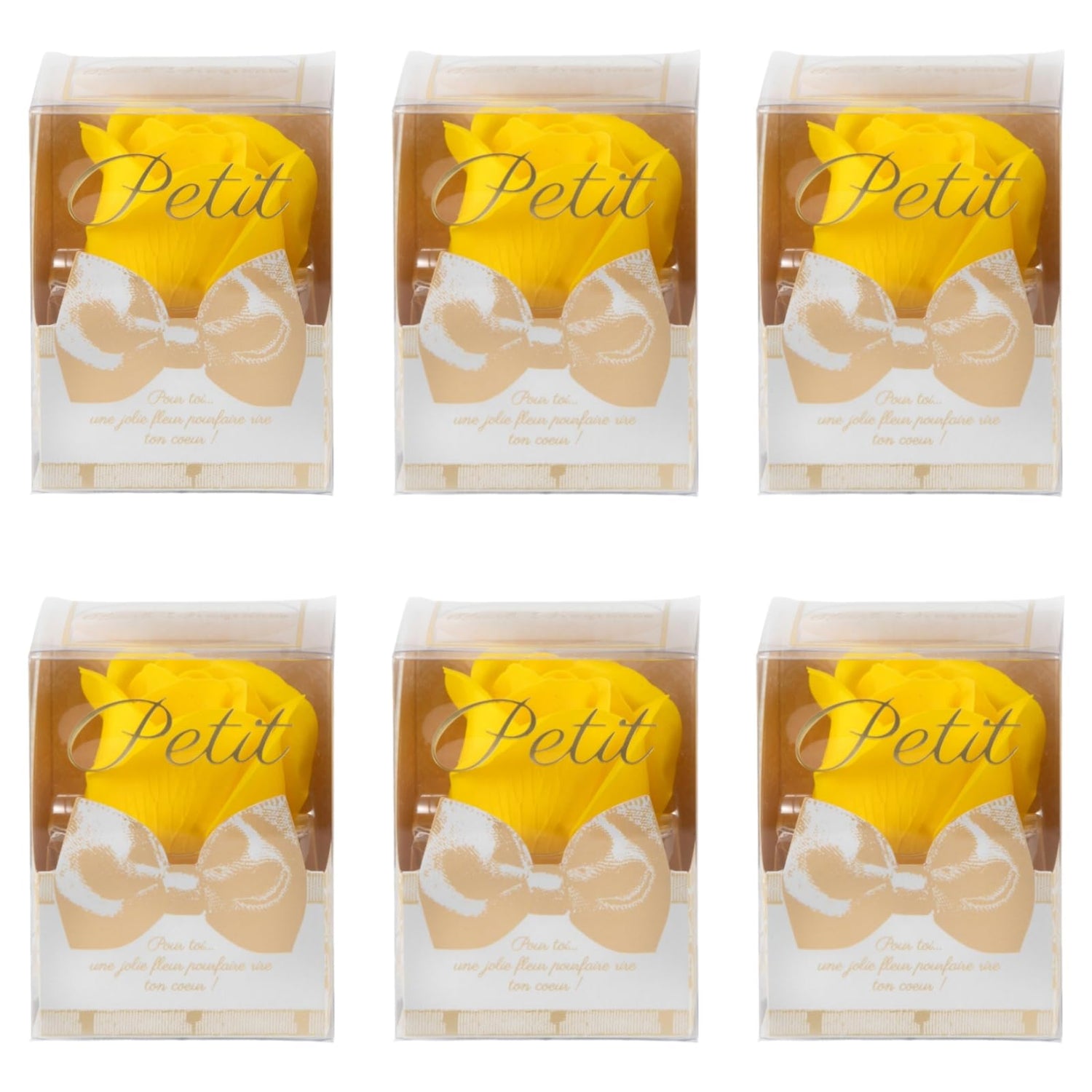 Q-FLA Bath Bomb Set with Soap Flower - 6 Pieces in Yellow
