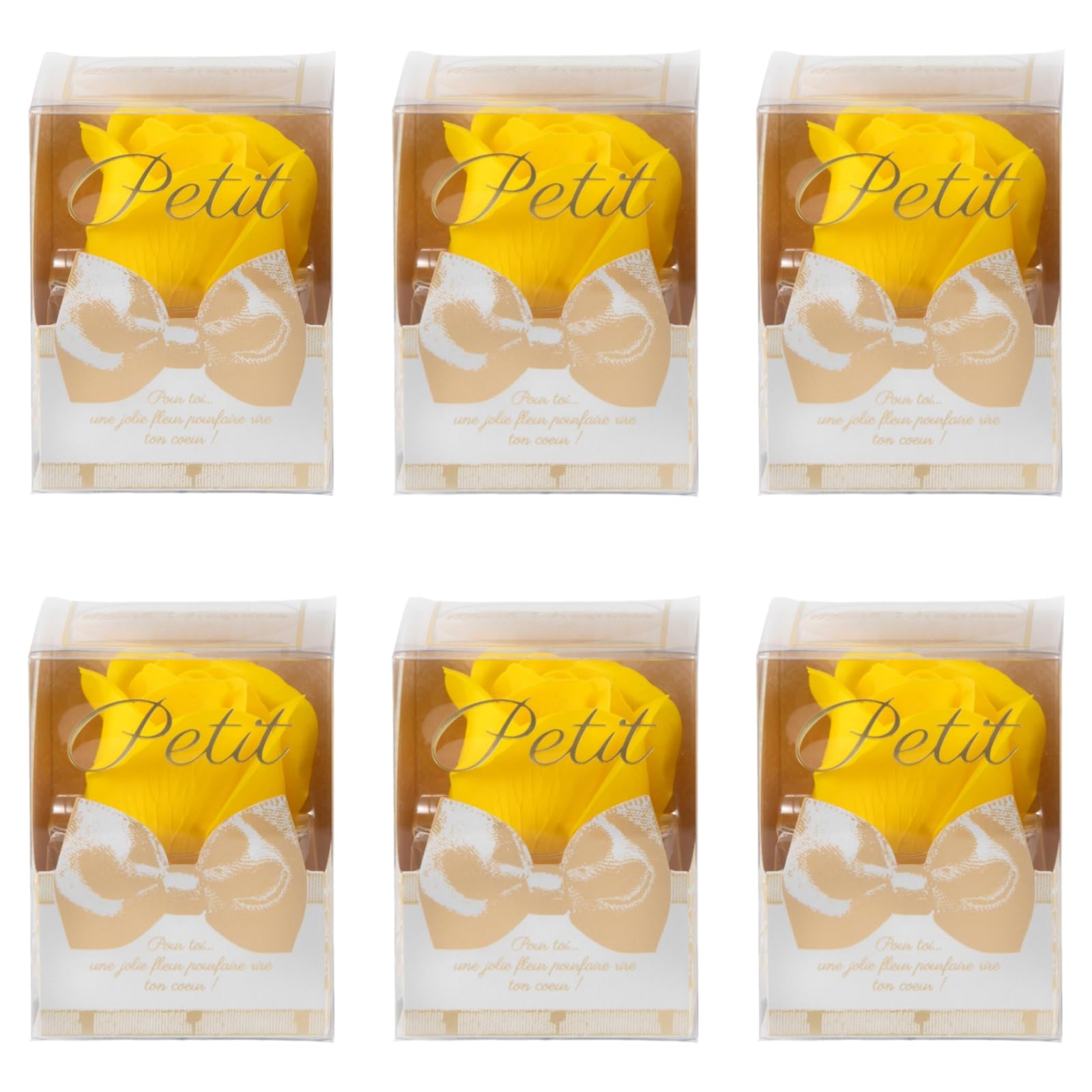 Q-FLA Bath Bomb Set with Soap Flower - 6 Pieces in Yellow