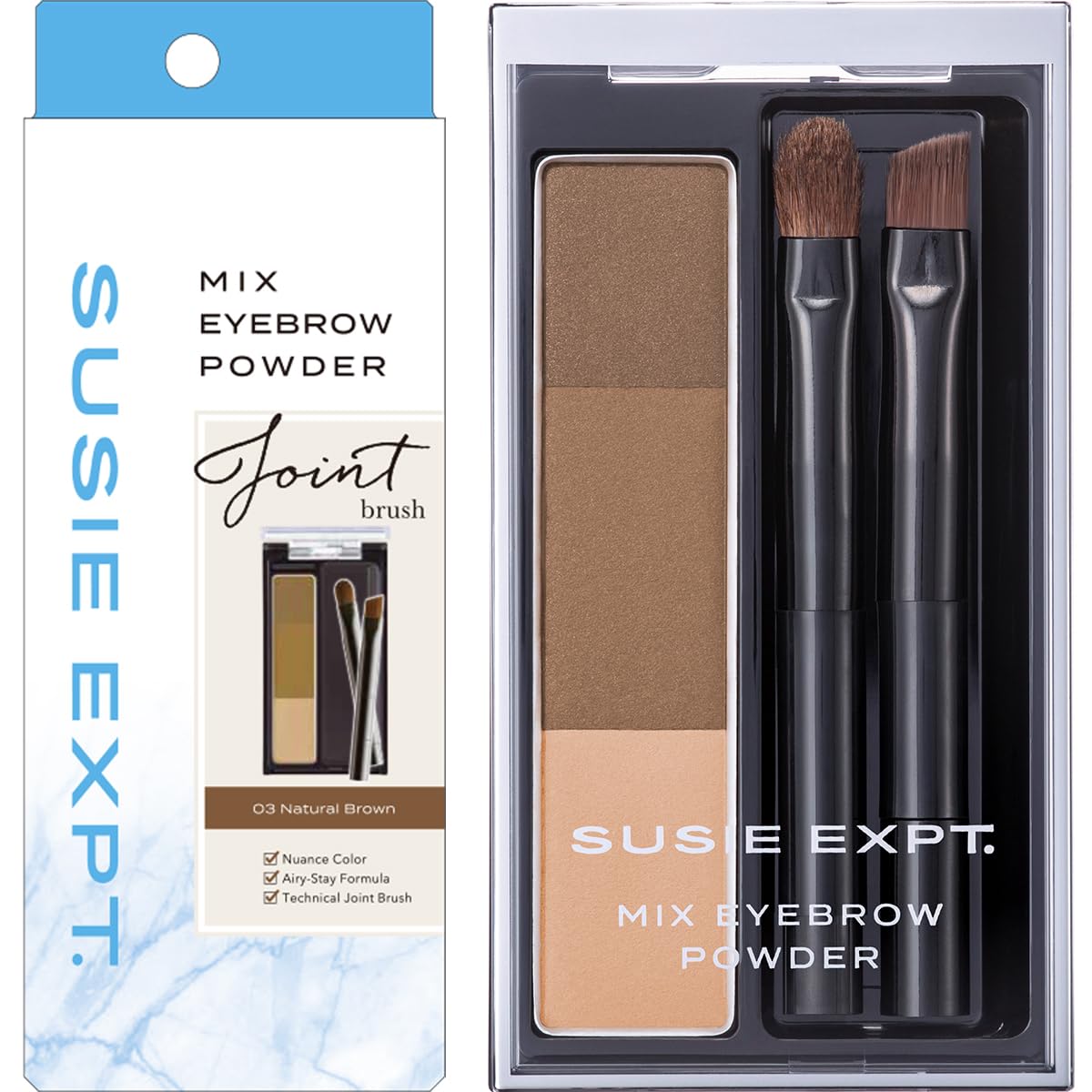 SUSIE EXPT. Mix Eyebrow Powder Natural Brown 2.1g with Brush