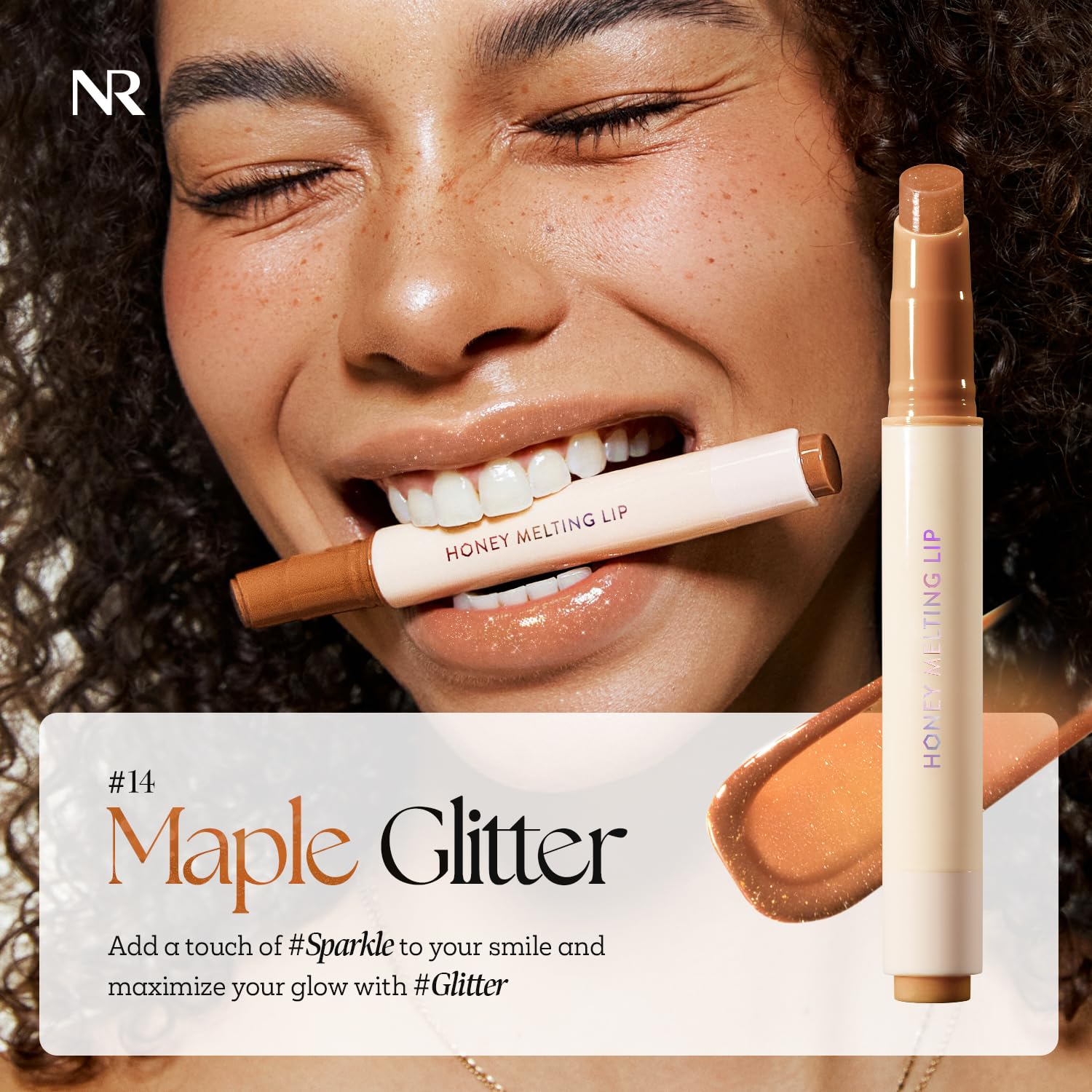 NATURE REPUBLIC Honey Melting Lip Glossy Glitter Lip 14 Maple Glitter