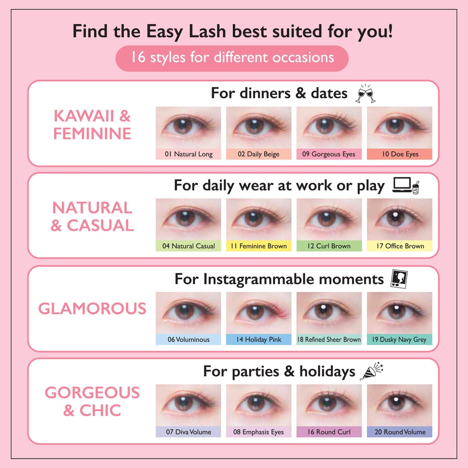KOJI Easy Lash No.20 Volume Pair Natural Look
