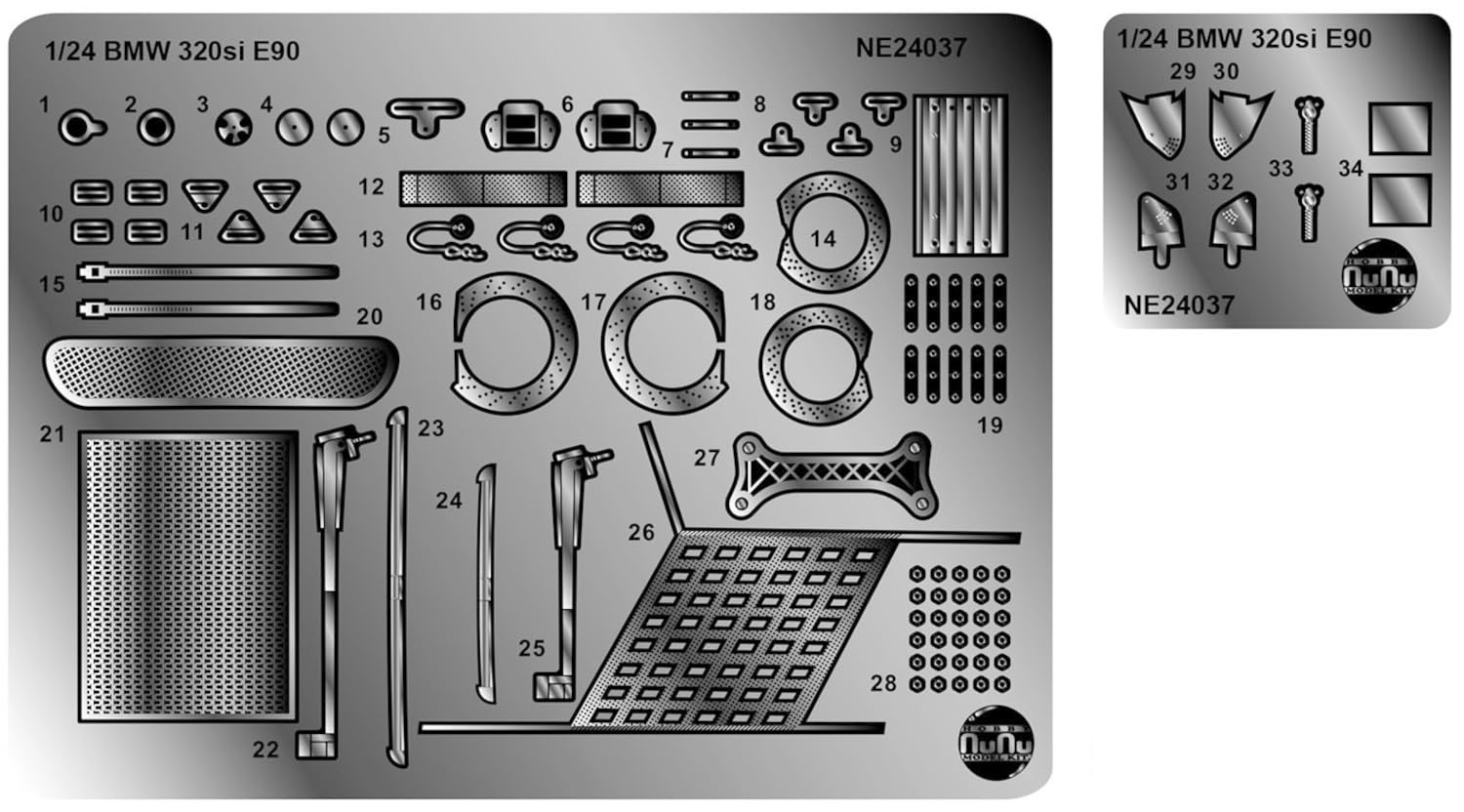 PLATZ 1/24 Scale Model Detail Parts for BMW 320si E90 2008 WTCC