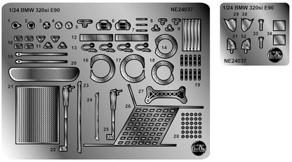 PLATZ 1/24 Scale Model Detail Parts for BMW 320si E90 2008 WTCC