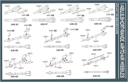 MonModel 1/48 Scale US Military Short-Range Air-to-Air Missile Model Parts