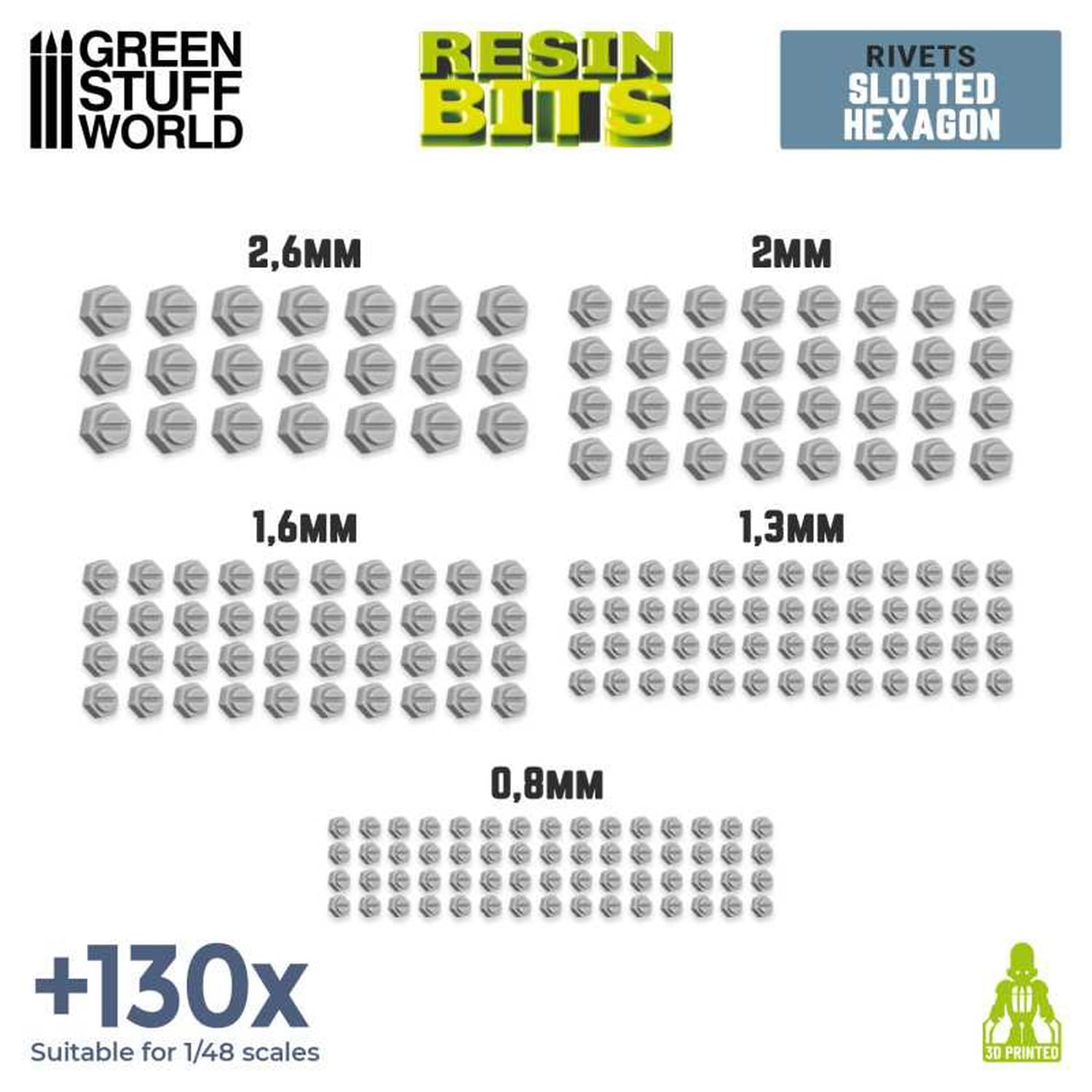 Green Staff World 3D Print Set with Micro Rivets for Model Kits