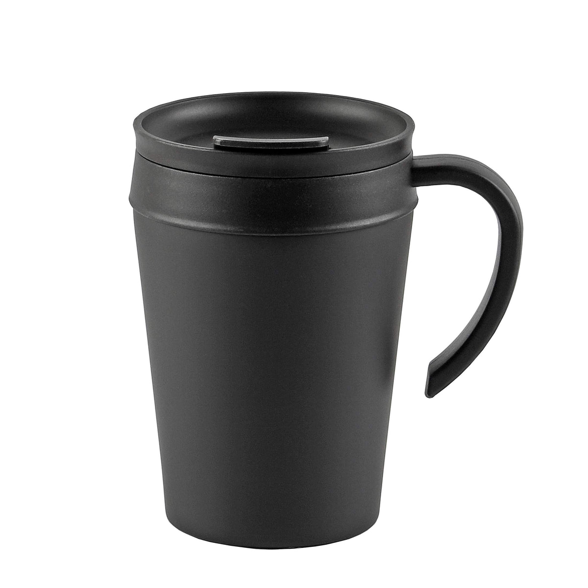 Paarukinzoku Black Mug with Lid 400ml Stylish and Functional Design