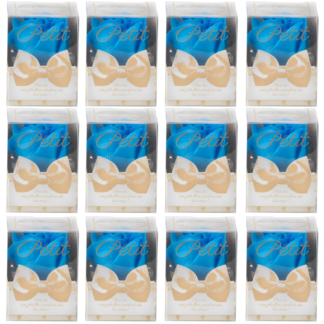 Q-FLA Bath Soak Soap Flower Set with 12 Blue Roses