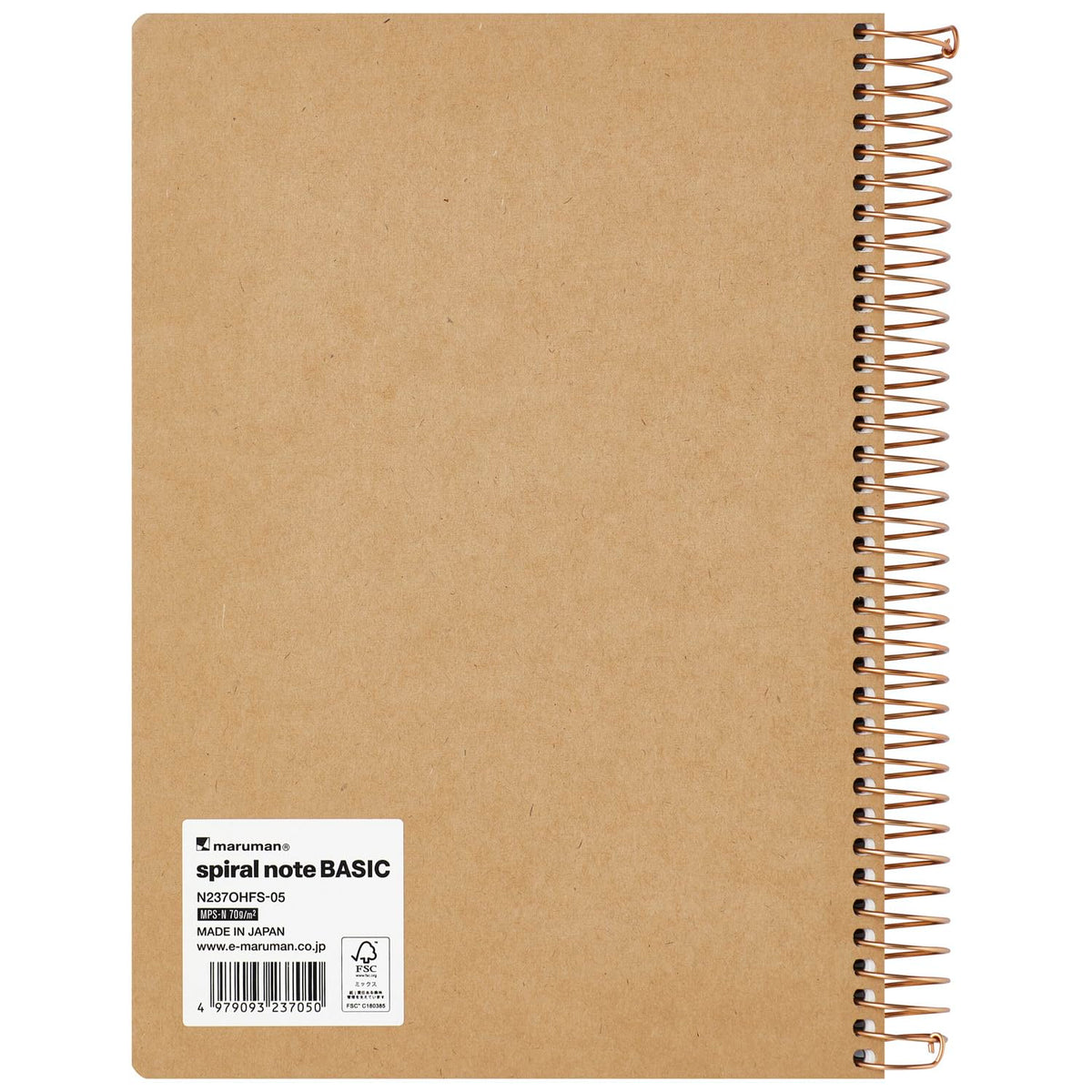 Maruman A5 Ring Notebook 150 Sheets Basic Black