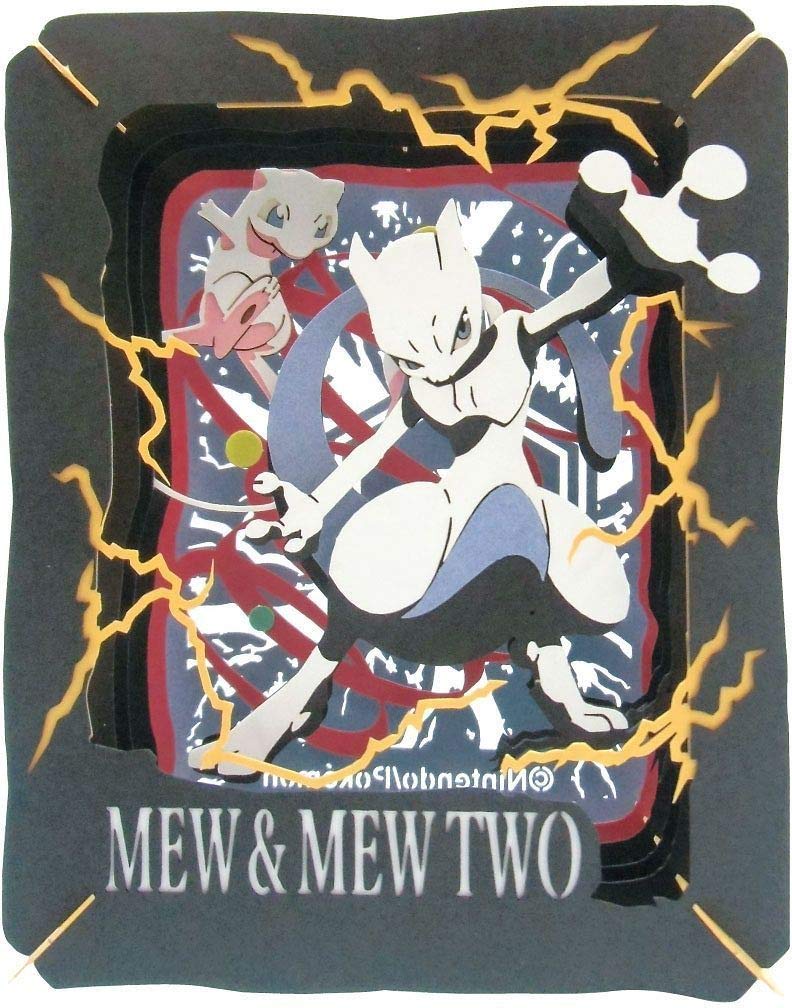 ENSKY Pocket Monster Mew &amp; Mewtwo Paper Theater Collectible Model