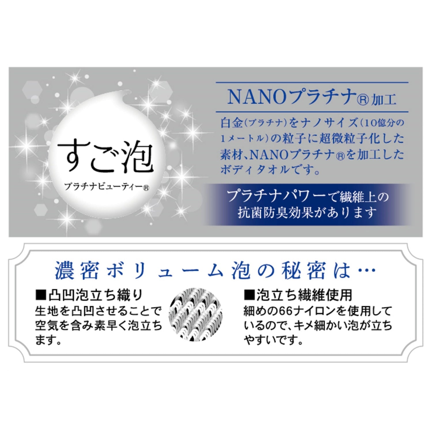 Touwasangyou Body Towel Super Foam Platinum Beauty 28x100cm