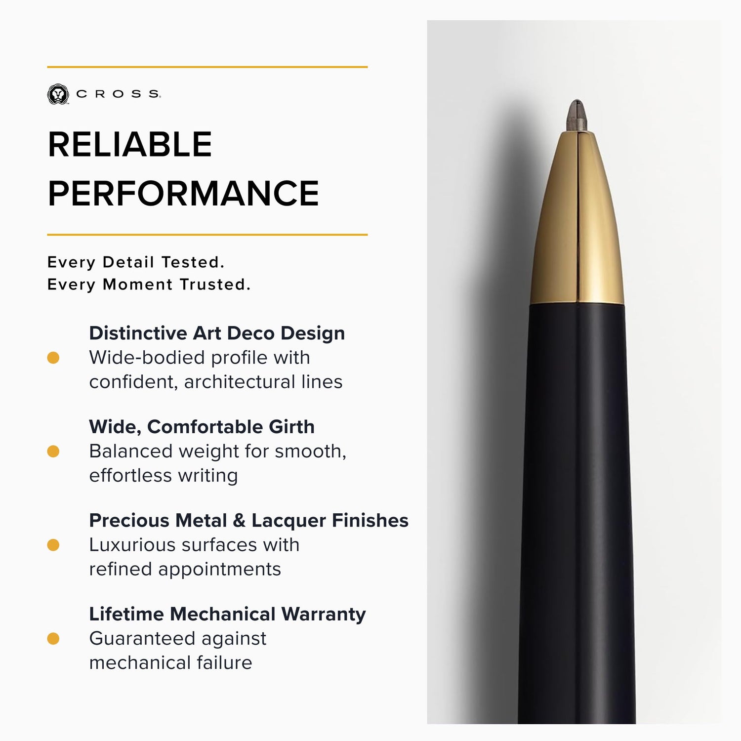Cross Townsend Black Lacquer Ballpoint Pen