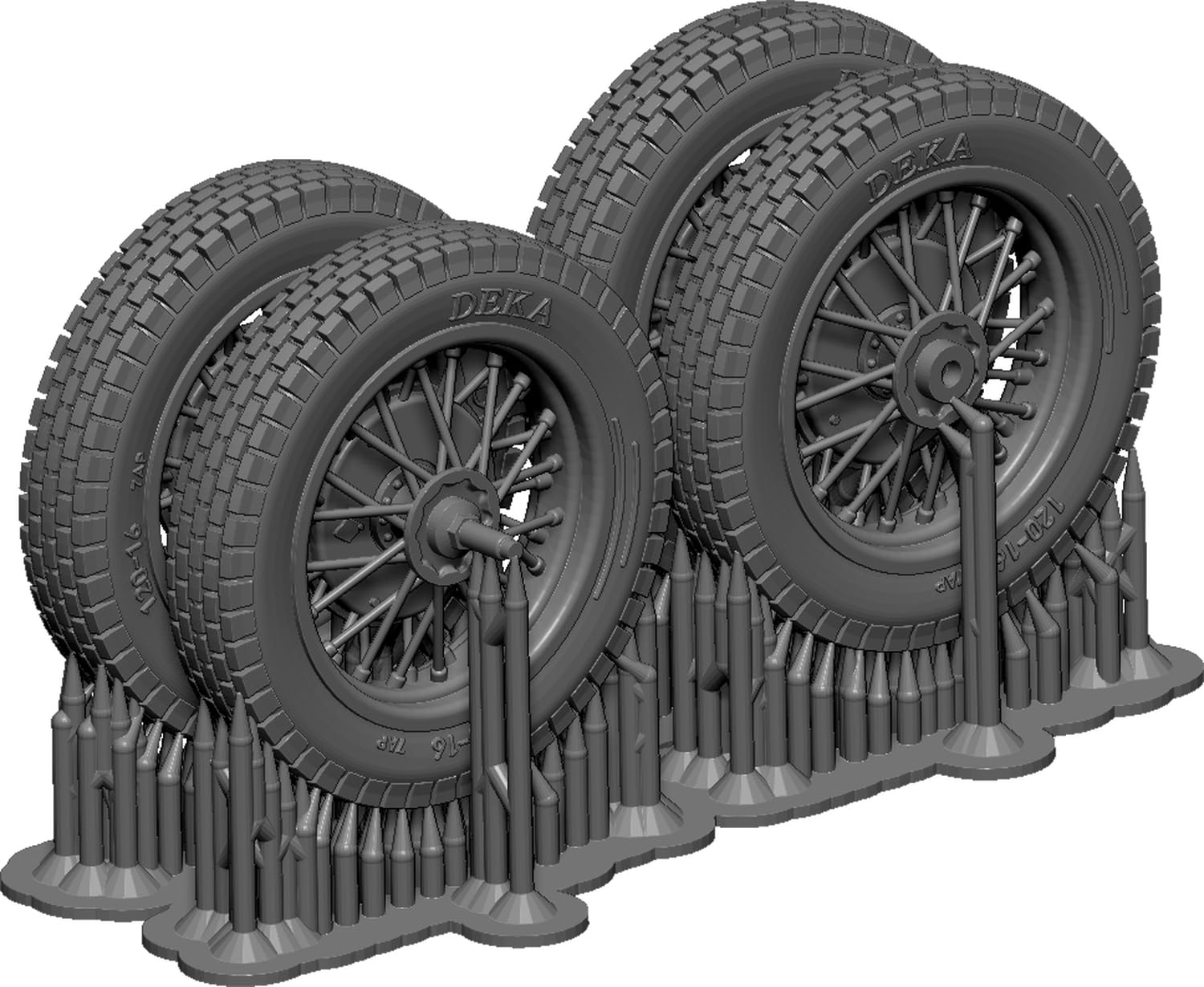 BSK Model 1/35 German Zundapp KS750 Motorcycle Wheel Set