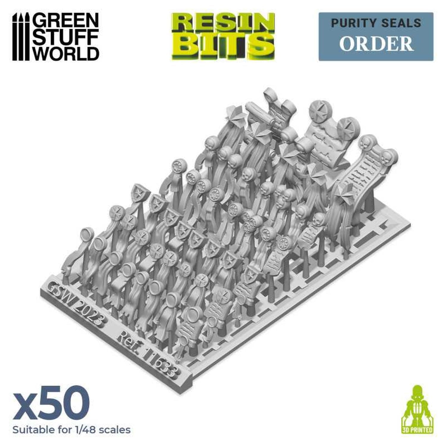 Green Stuff World 3D Printed Purity Seals Set 50 Pieces
