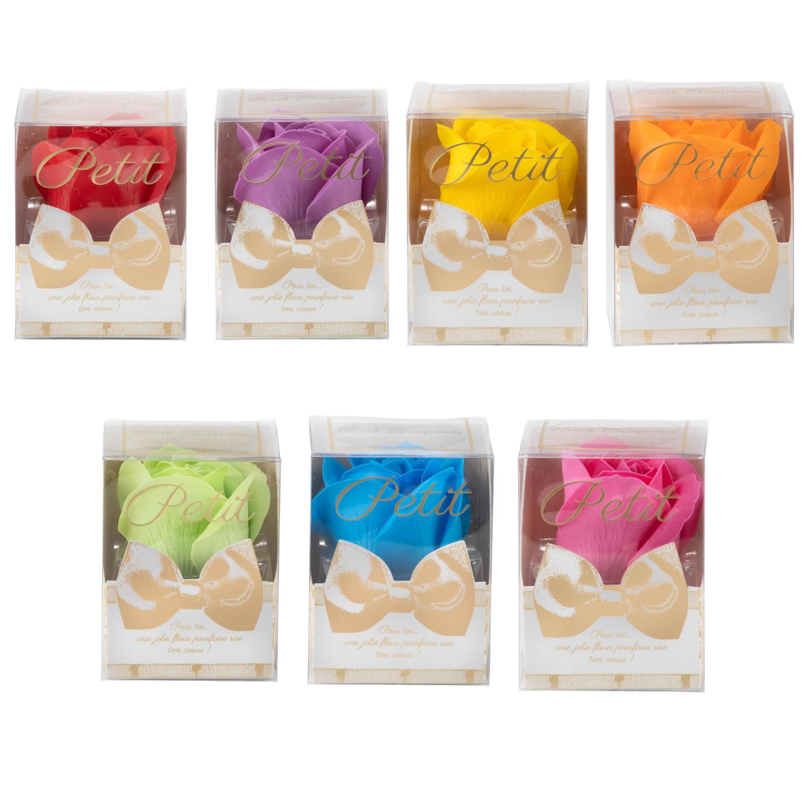 Q-FLA Bathing Salt Soap Flower Set 7 Colors for Gift Giving