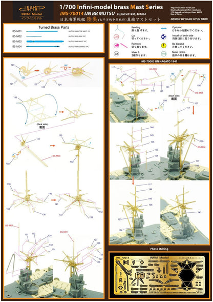 Infini Model 1/700 Scale Model Parts Set for Japanese Navy Battleship Mutsu