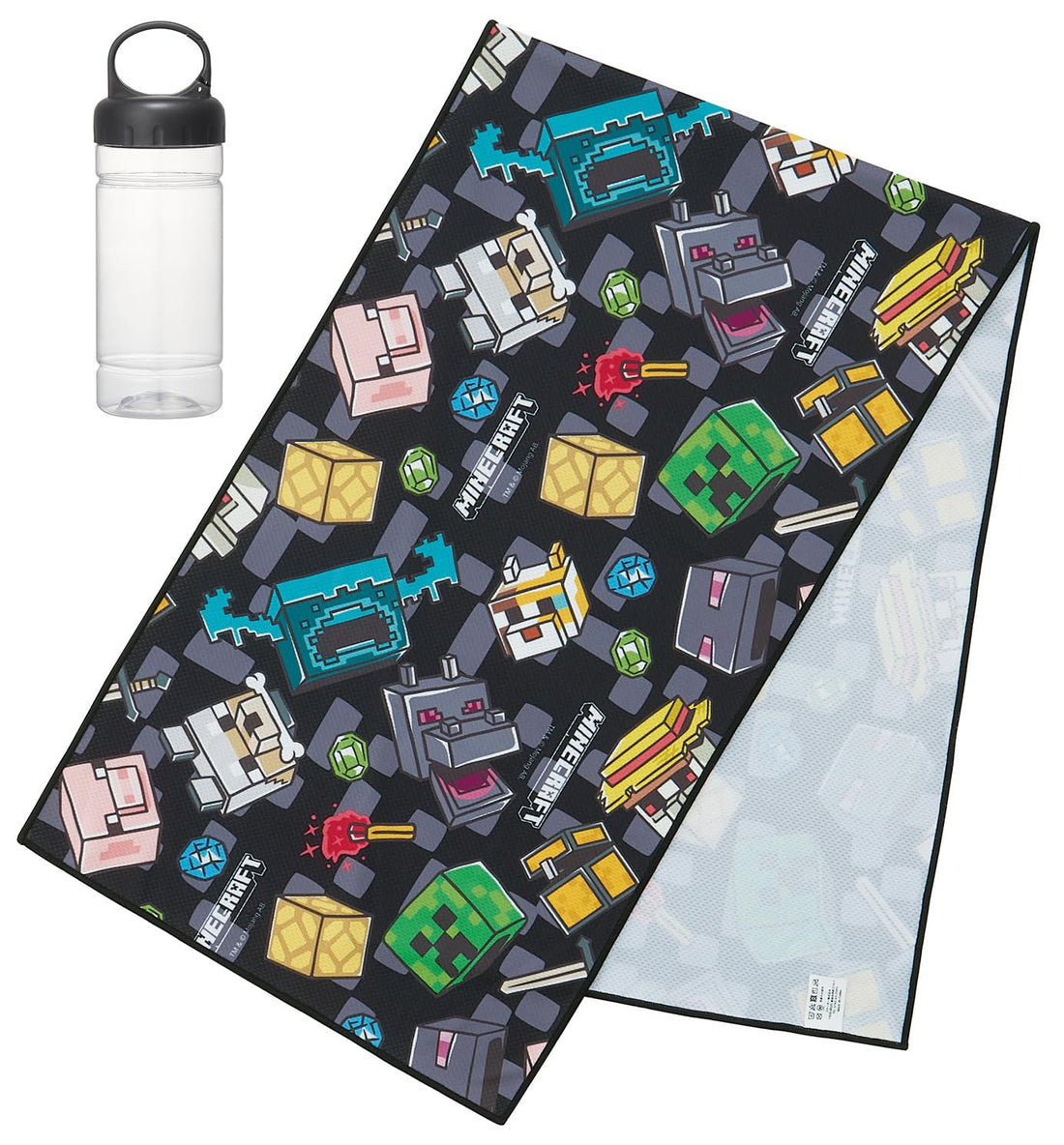 Skater Cooling Towel with Case for Boys 30x100cm Minecraft Design