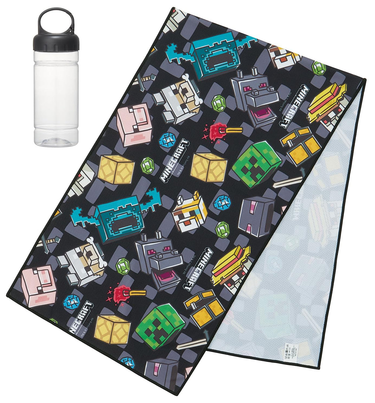 Skater Cooling Towel with Case for Boys 30x100cm Minecraft Design