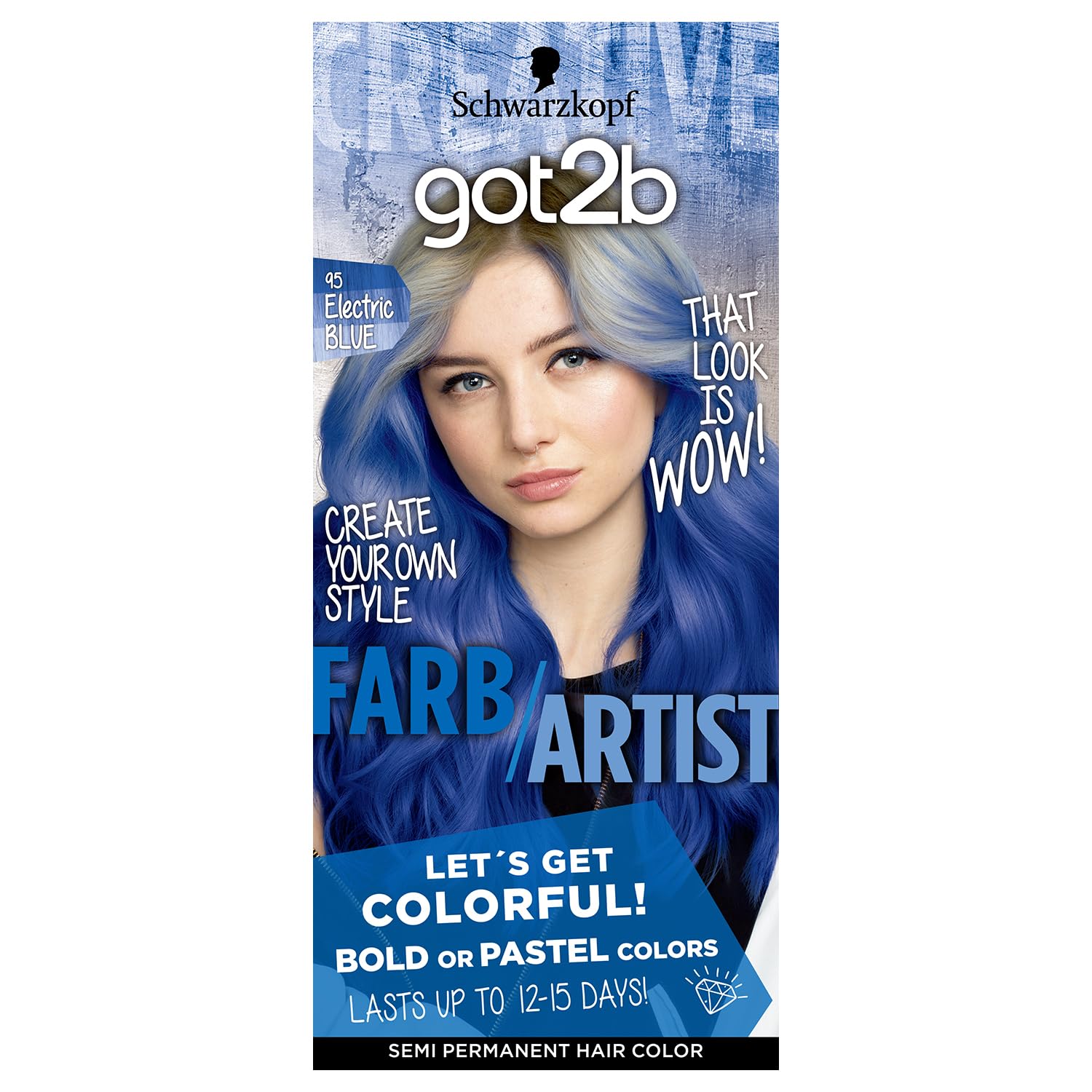 Schwarzkopf got2b Color Cream Hair Conditioner Electric Blue 1 Pack