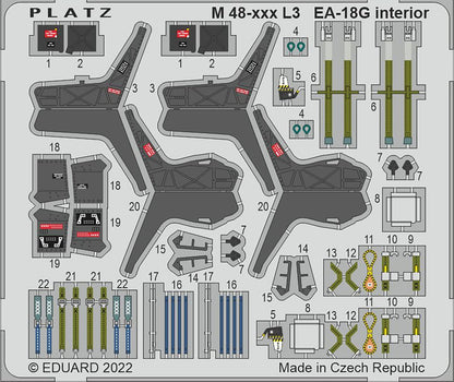PLATZ 1/48 EA-18G Growler Cockpit Etching Parts for Model Kits