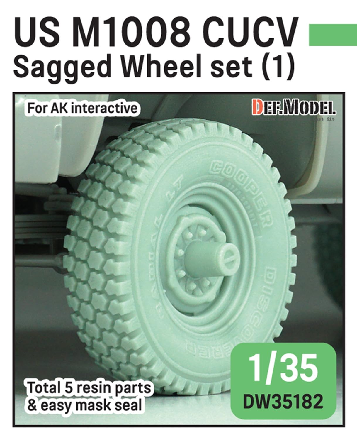 DEF.MODEL 1/35 Scale Model Tire Set for M1008 CUCV Vehicles