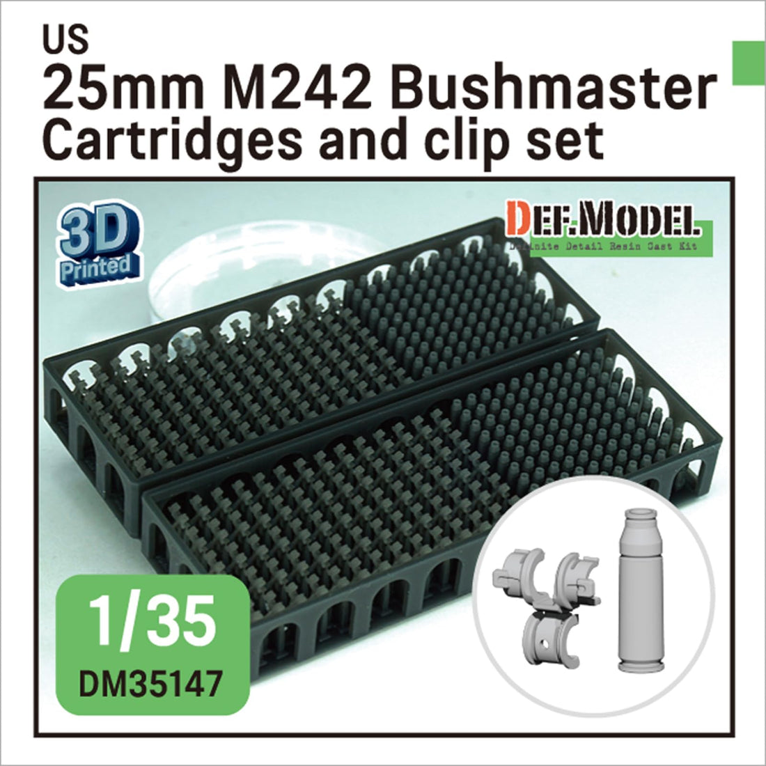 DEF.MODEL 1/35 Scale M242 25mm Bushmaster Cannon Shell Set