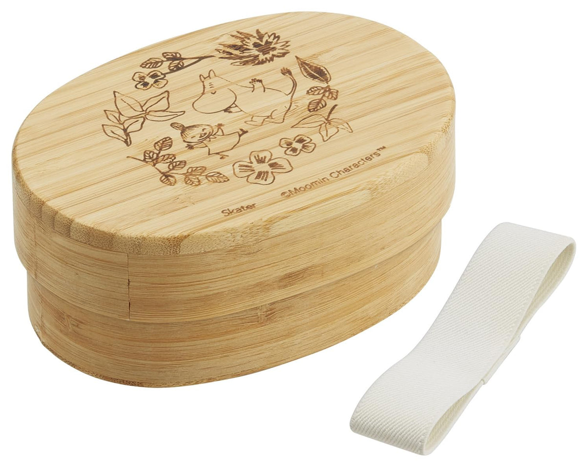 Skater Bamboo Lunch Box 400ml with Dividers and Belt