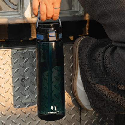 Super Sparrow Water Bottle 750ml BPA-Free with Straw