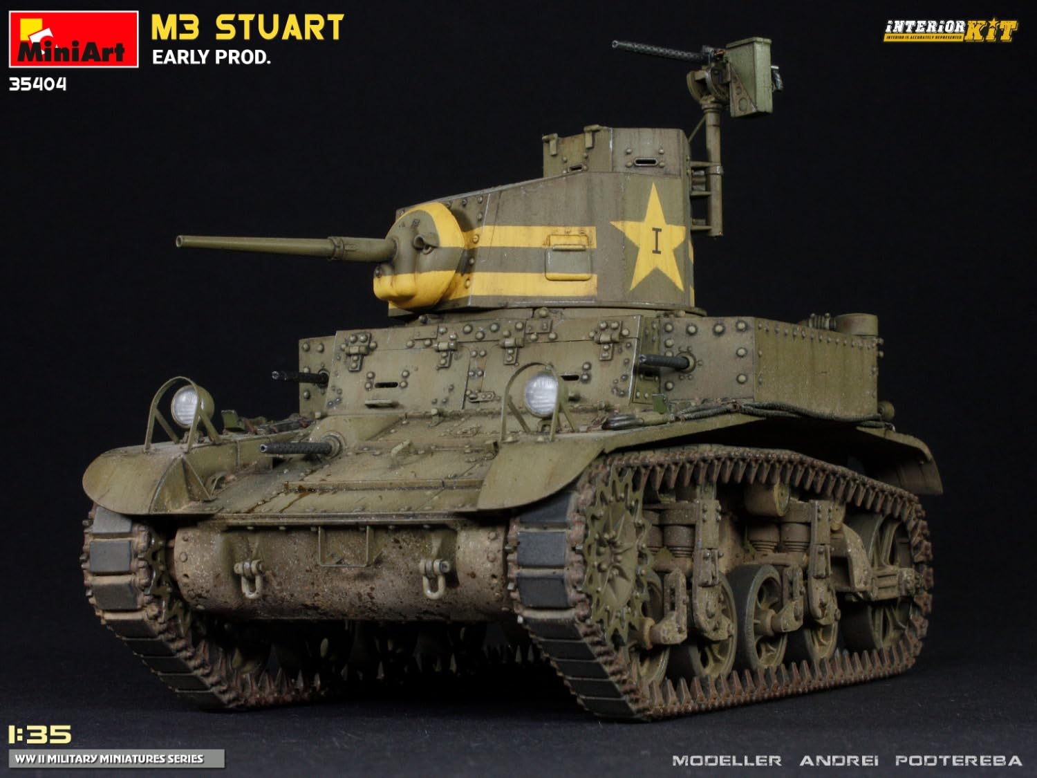 Miniart 1/35 American M3 Stuart Early Type Interior Kit Model
