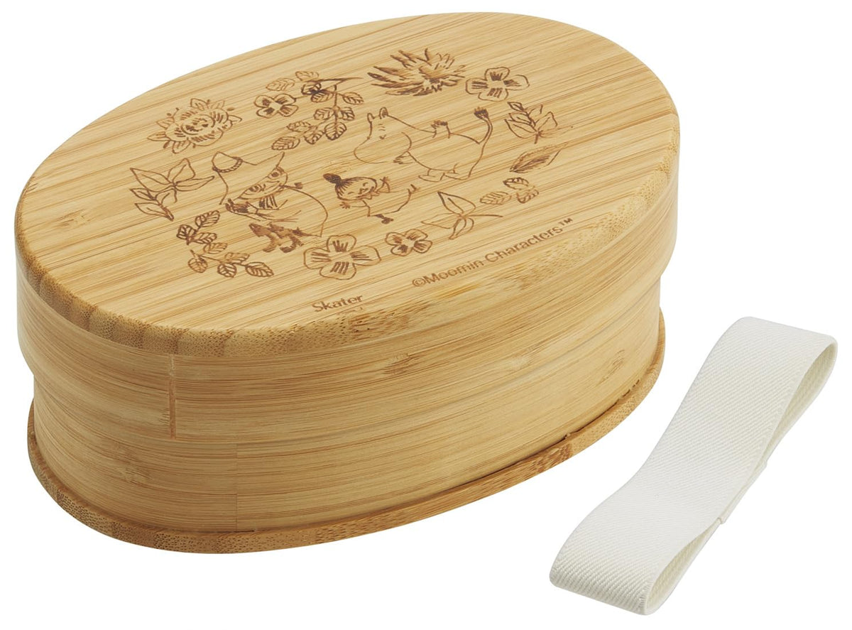 Skater Bamboo Lunch Box 600ml with Dividers and Belt