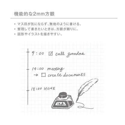 Kleid A5 2mm Grid Notebook Navy for Precision Note-Taking