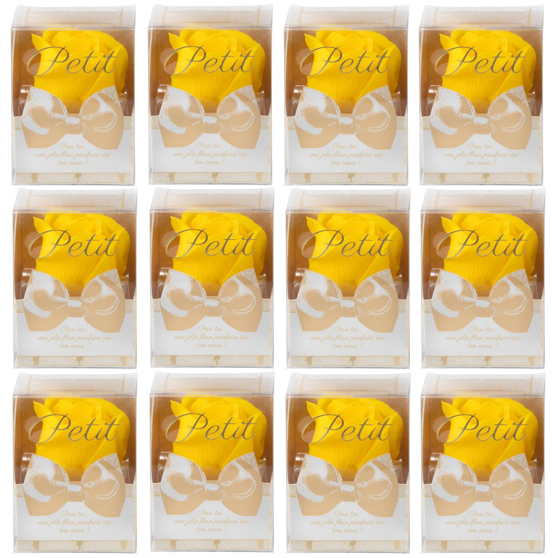 Q-FLA Bath Bombs with Soap Flowers Yellow 12-Piece Set