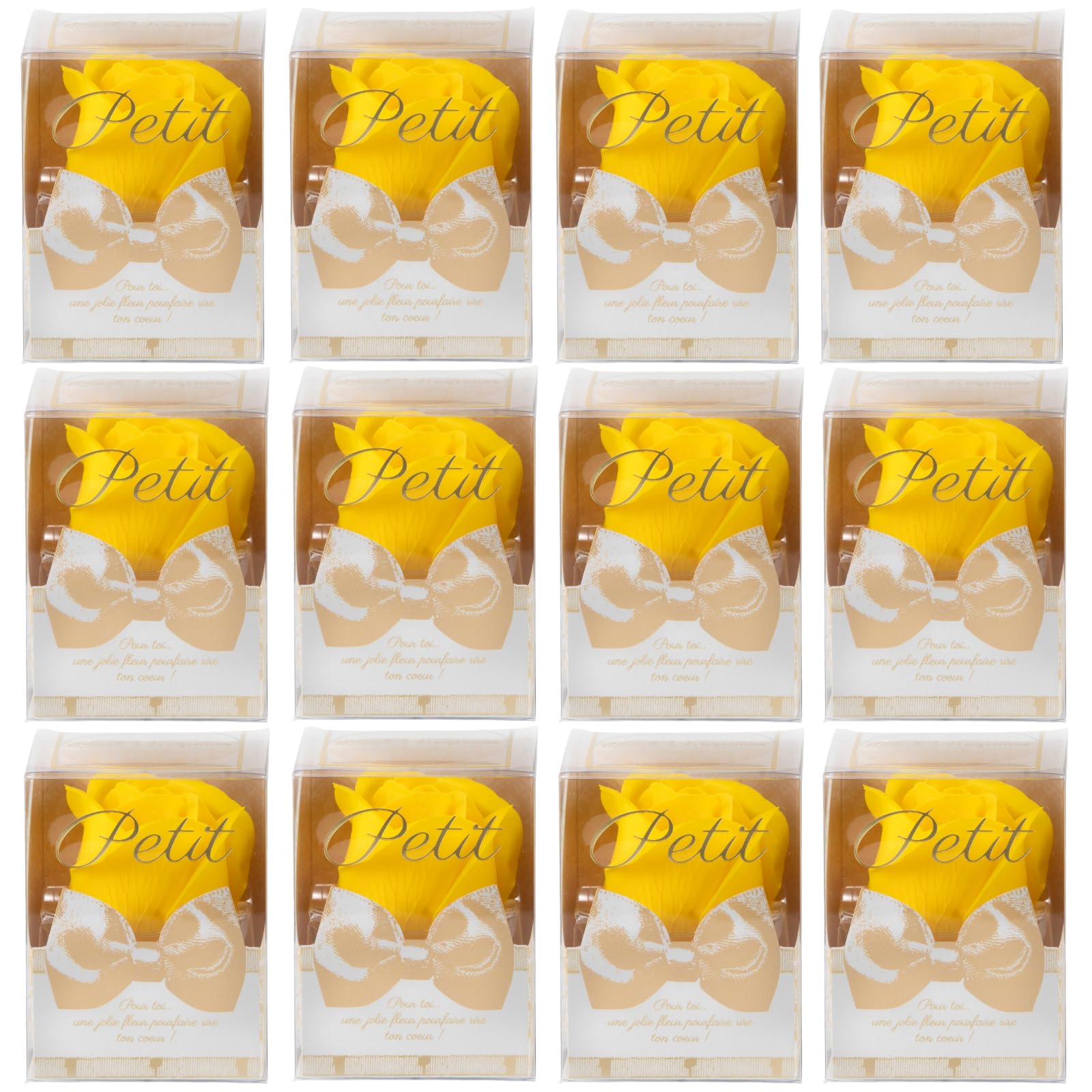 Q-FLA Bath Bombs with Soap Flowers Yellow 12-Piece Set