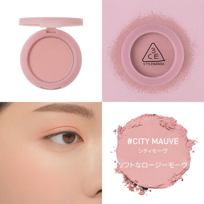 3CE Face Blush City Mauve Powder Cheek for Natural Matte Finish