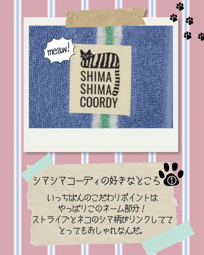 Hayashi Face Towel Striped Blue 34x80cm for Daily Use
