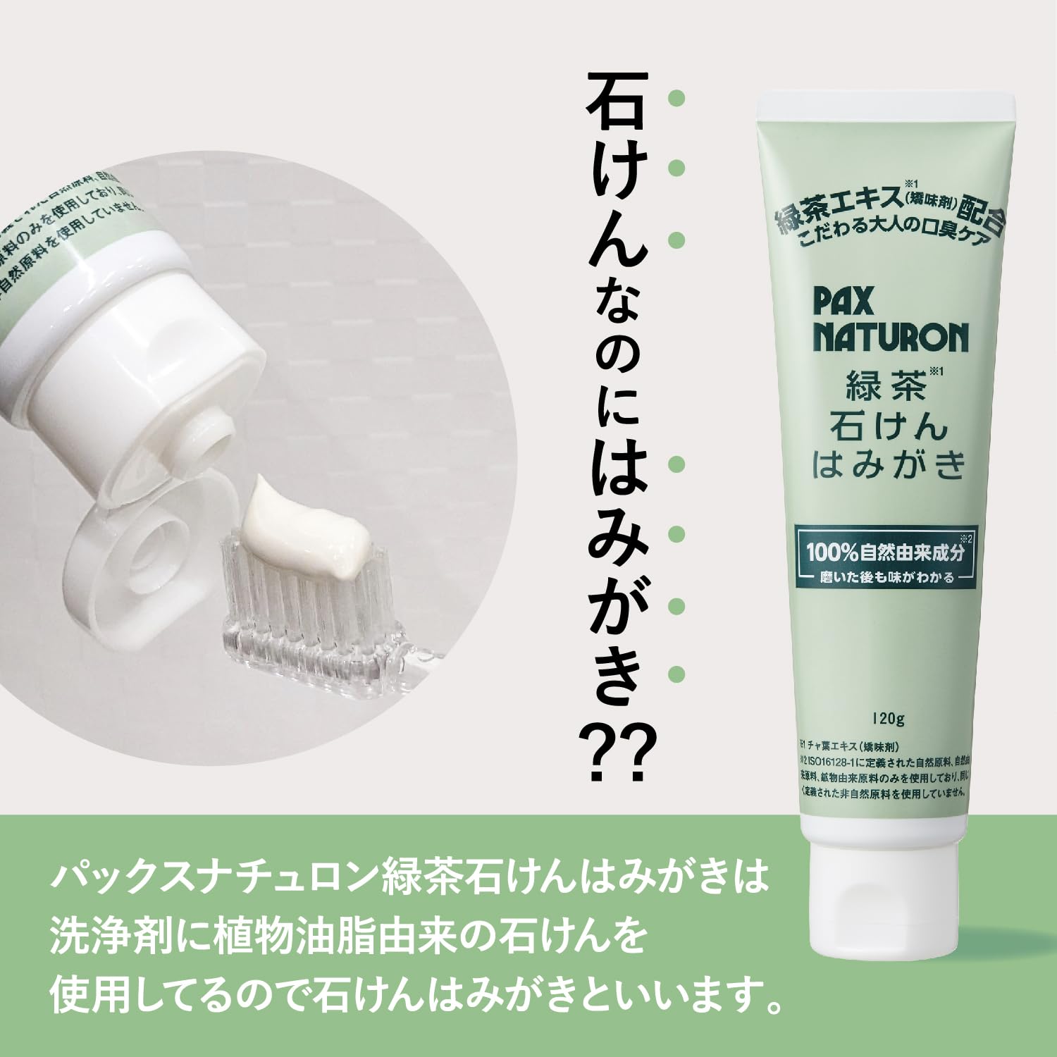 PAX NATURON Green Tea Toothpaste 120g for Gentle Oral Care