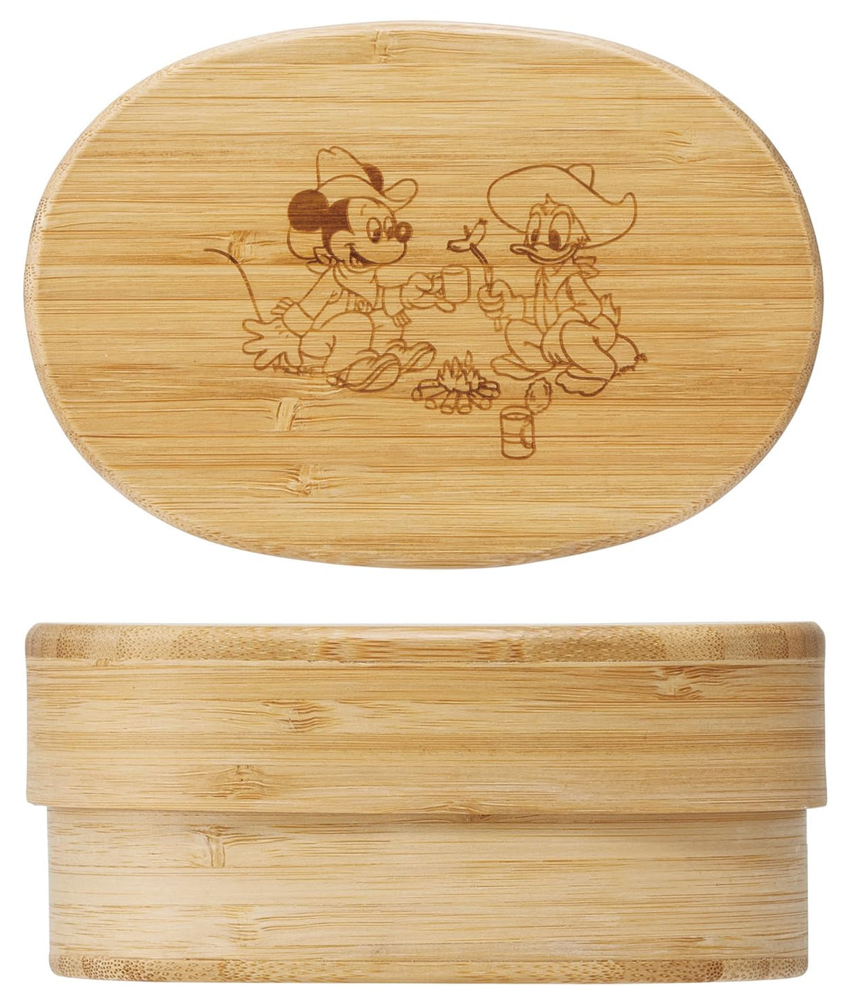 Skater Bamboo Lunch Box 400ml with Dividers and Disney Characters