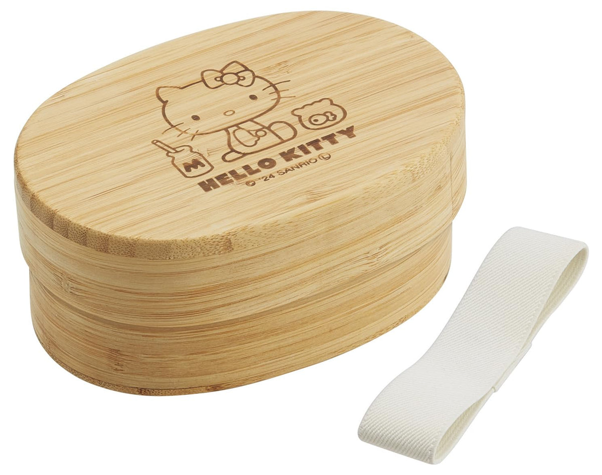 Skater Bamboo Lunch Box 400ml with Dividers and Belt