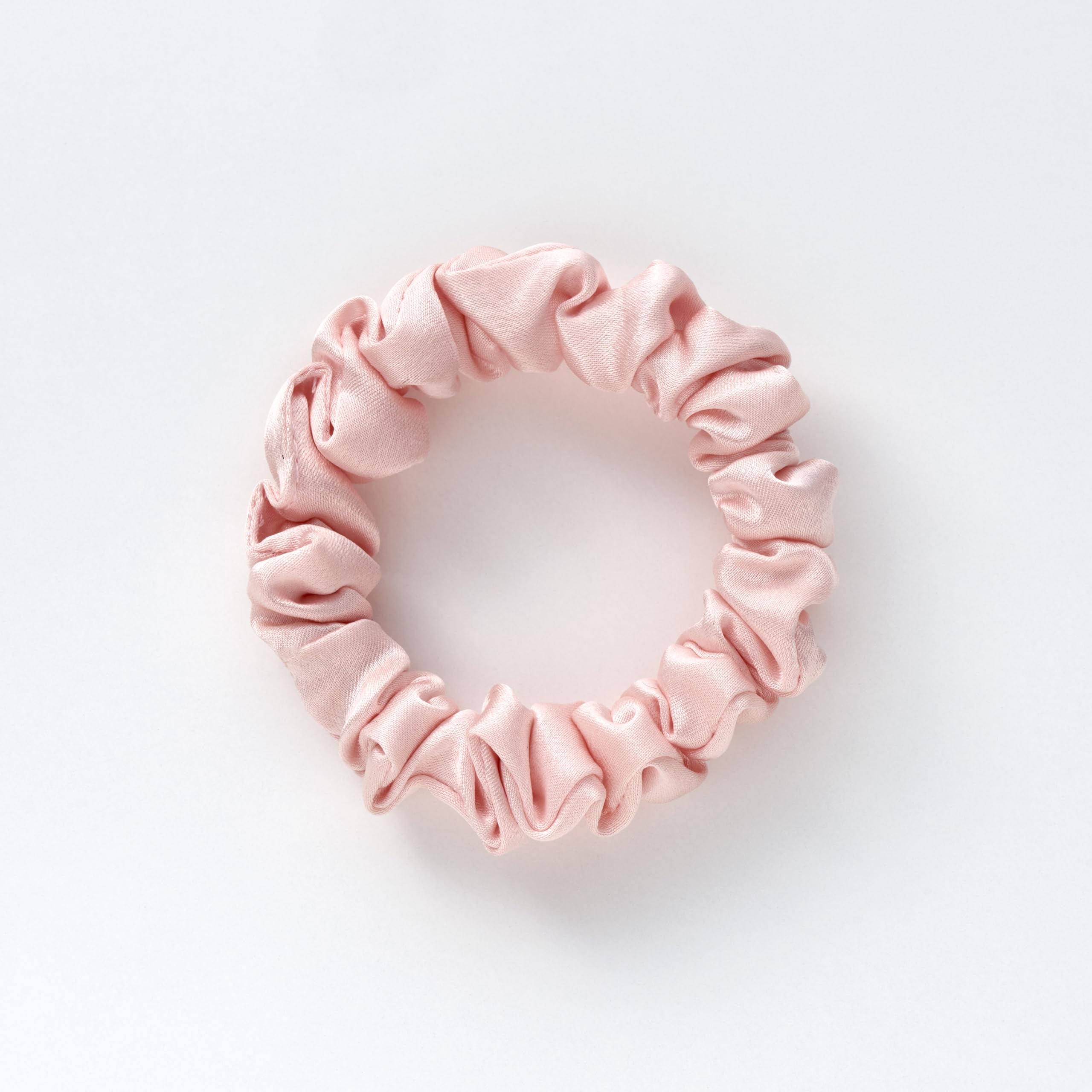 MAPEPE Silk Slim Scrunchie Shiny Pink