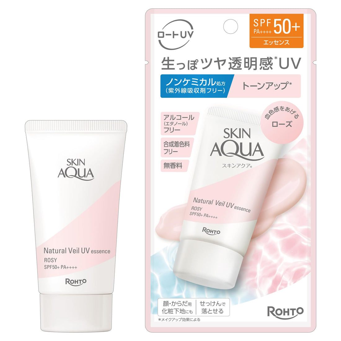 SKIN AQUA Natural Veil UV Essence Rose 50g Fragrance-Free Sunscreen