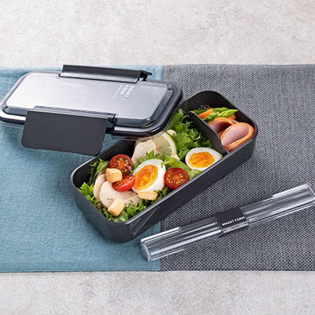 Lustroware Slim Lunch Box Easy Care 800ml Dark Gray