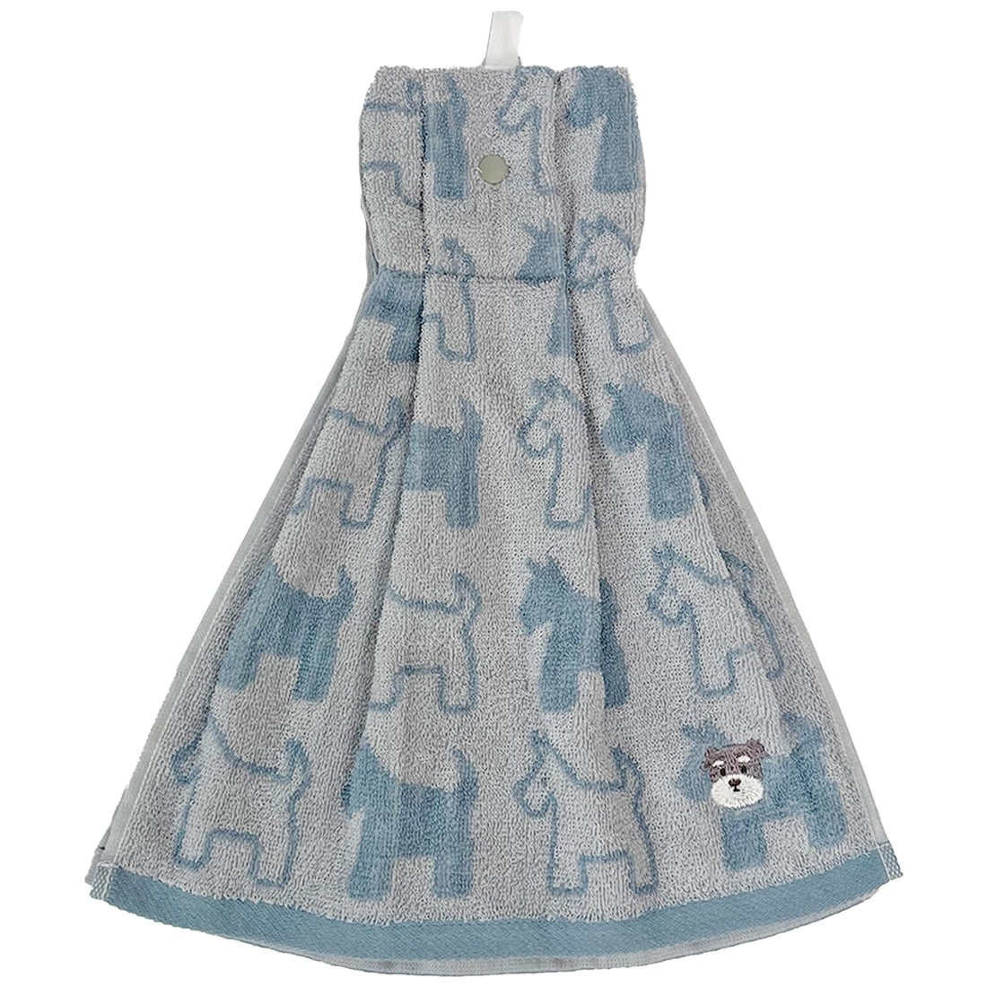Stream Schnauzer Blue Jacquard Embroidered Dress Towel 34 × 76 cm